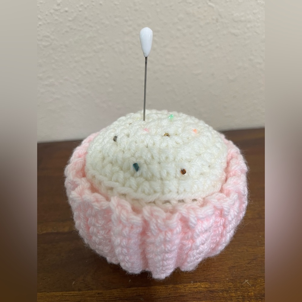 Handmade Crochet Cupcake Pin Cushion